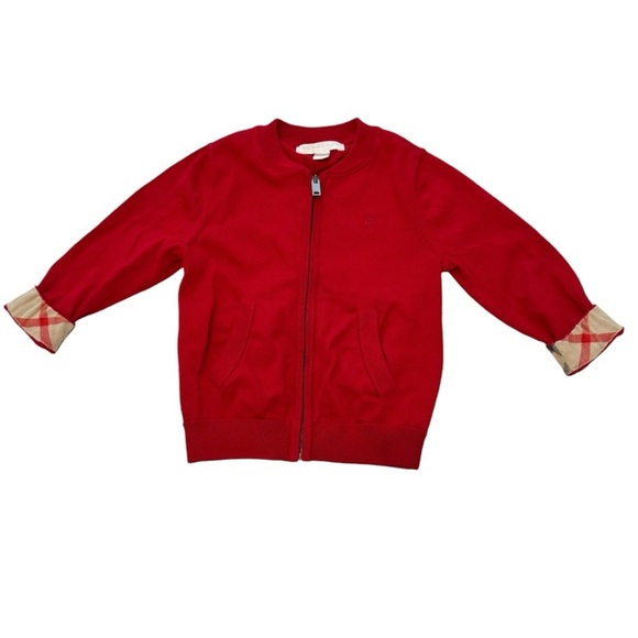 Burberry Children Red Zip Up sweater Size 18M